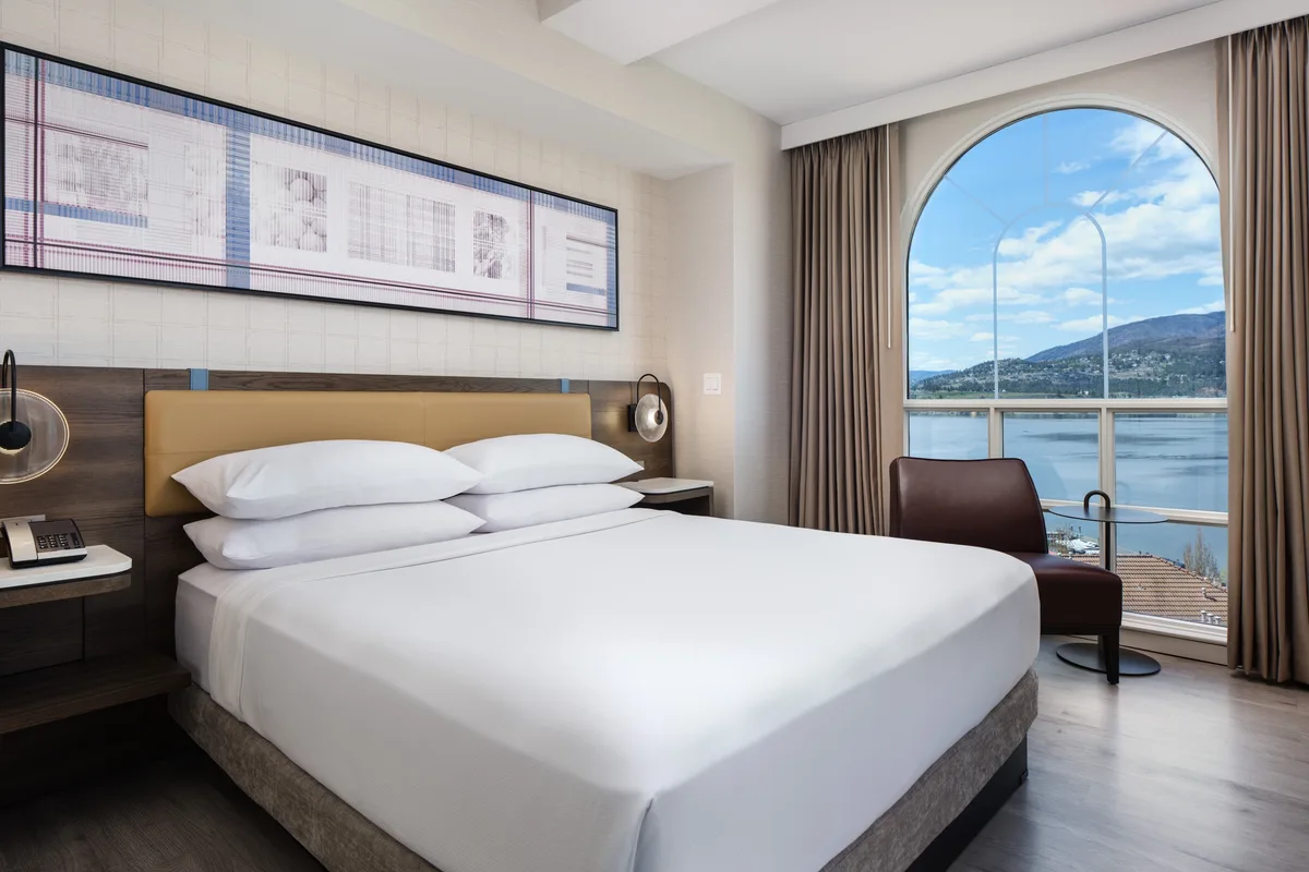 The master king bedroom of the Sunset Suite, Delta Grand Okanagan Resort