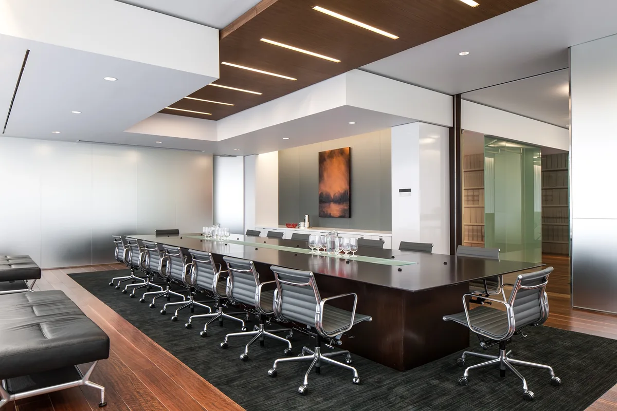 Boardroom of the former Heenan Blaikie Law Office in Calgary, Alberta. Designed by B+H Architects