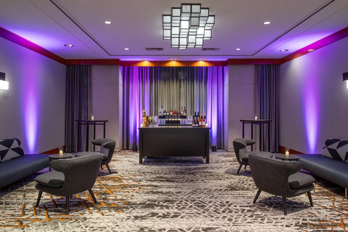 Mount Pleasant meeting room set up as a bar/lounge at the Delta Hotels Vancouver Downtown