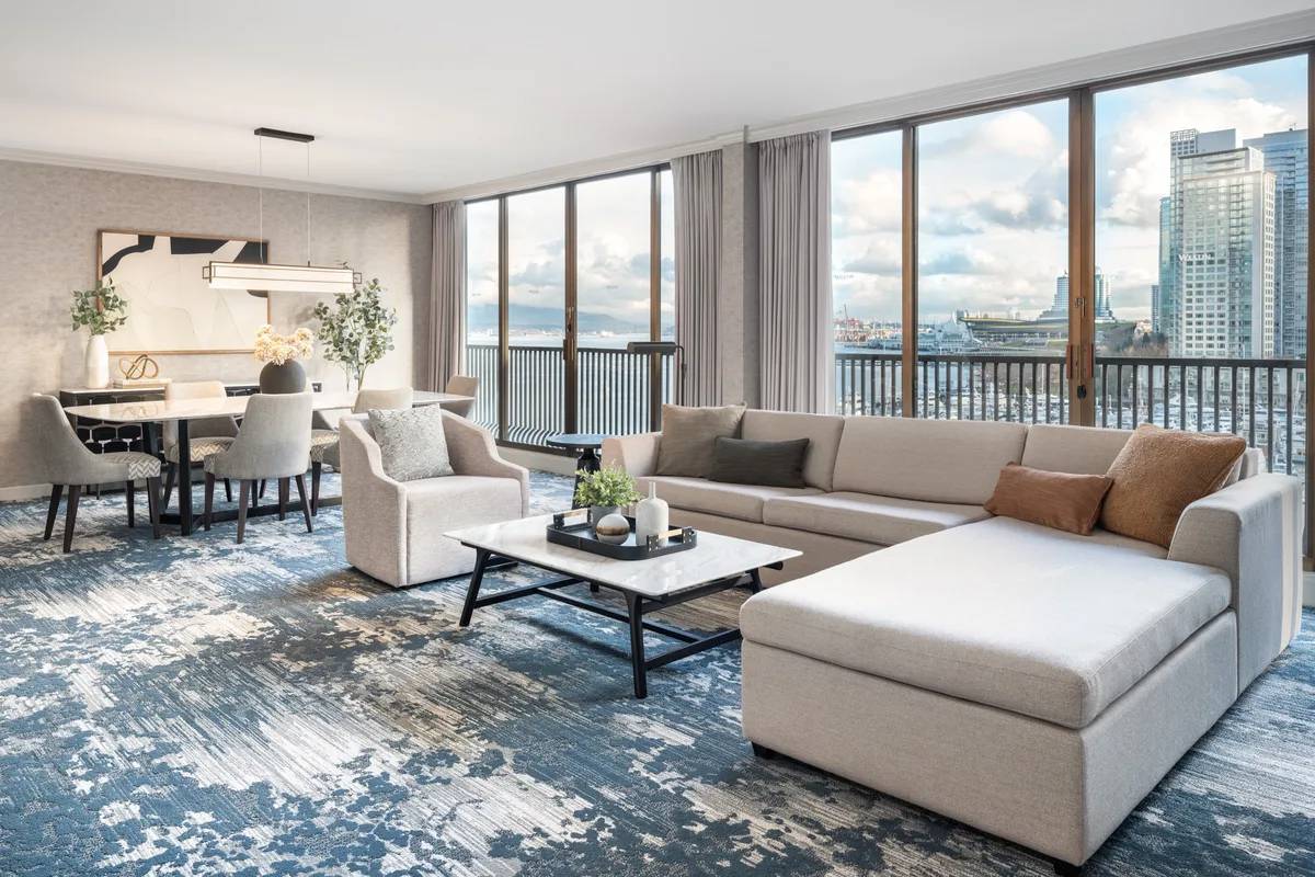 View from the Executive Suite Living Room at the Westin Bayshore Vancouver
