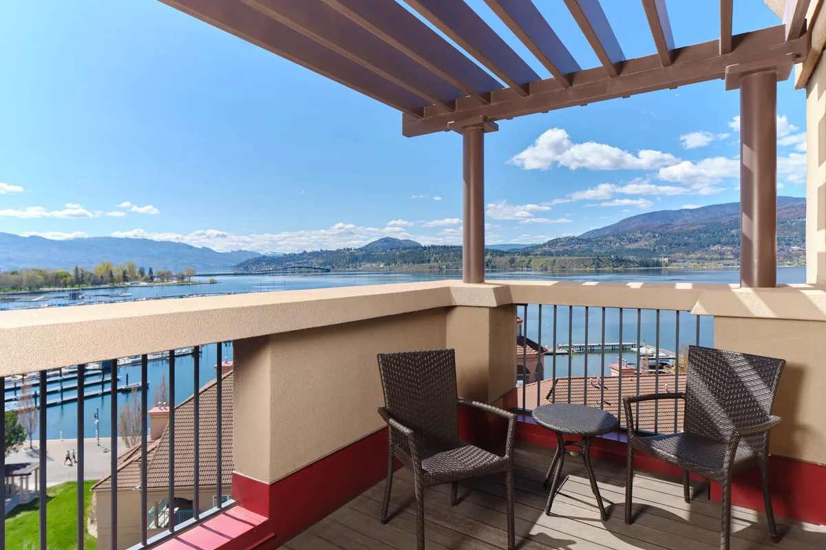 The southeast facing patio of the Sunset Suite at the Delta Grand Okanagan Resort in Kelowna