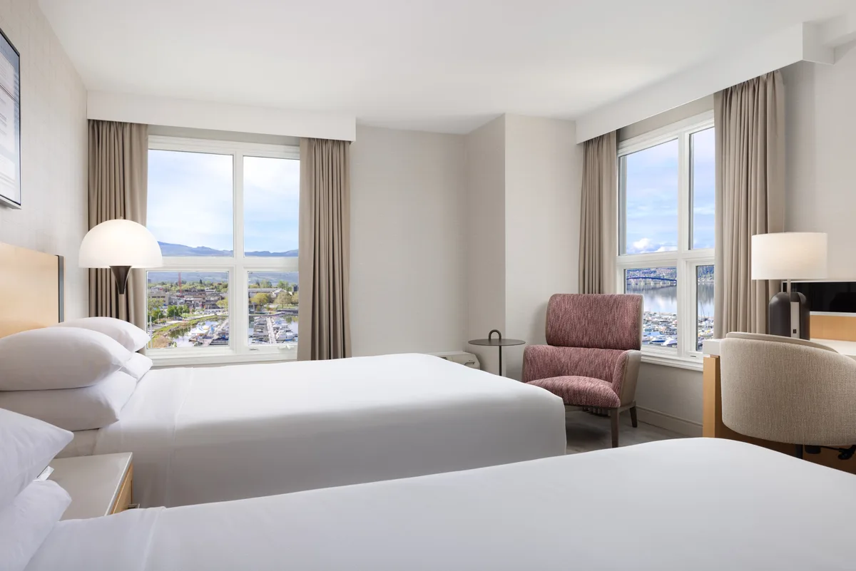 The double queen room at the Delta Grand Okanagan Resort Kelowna